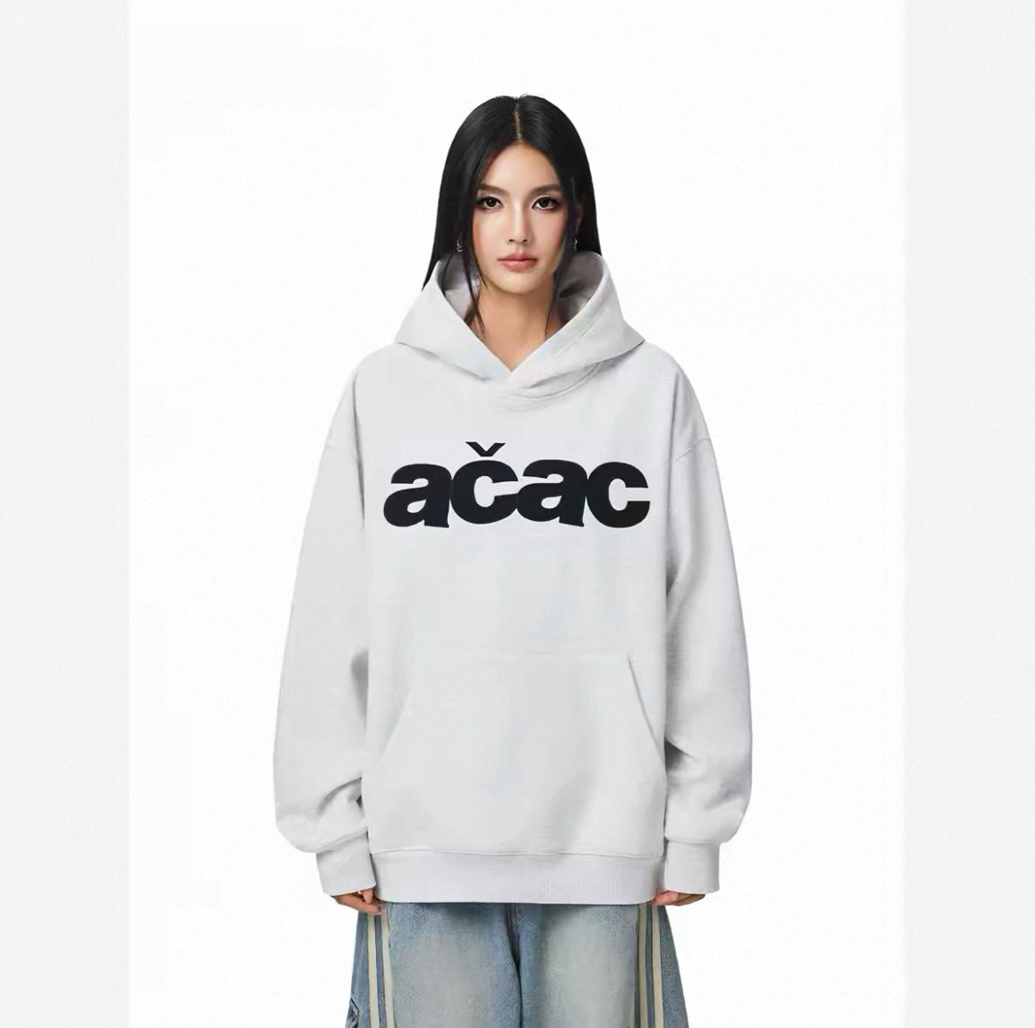 【Achock官方店】潮牌简约贴布刺绣连帽卫衣美式新款百搭套头外套