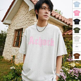 【Achock官方店】美式网点logo模糊印花基础短袖情侣嘻哈圆领T恤