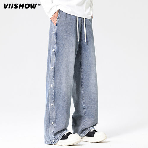 VIISHOW美式复古排扣阔腿