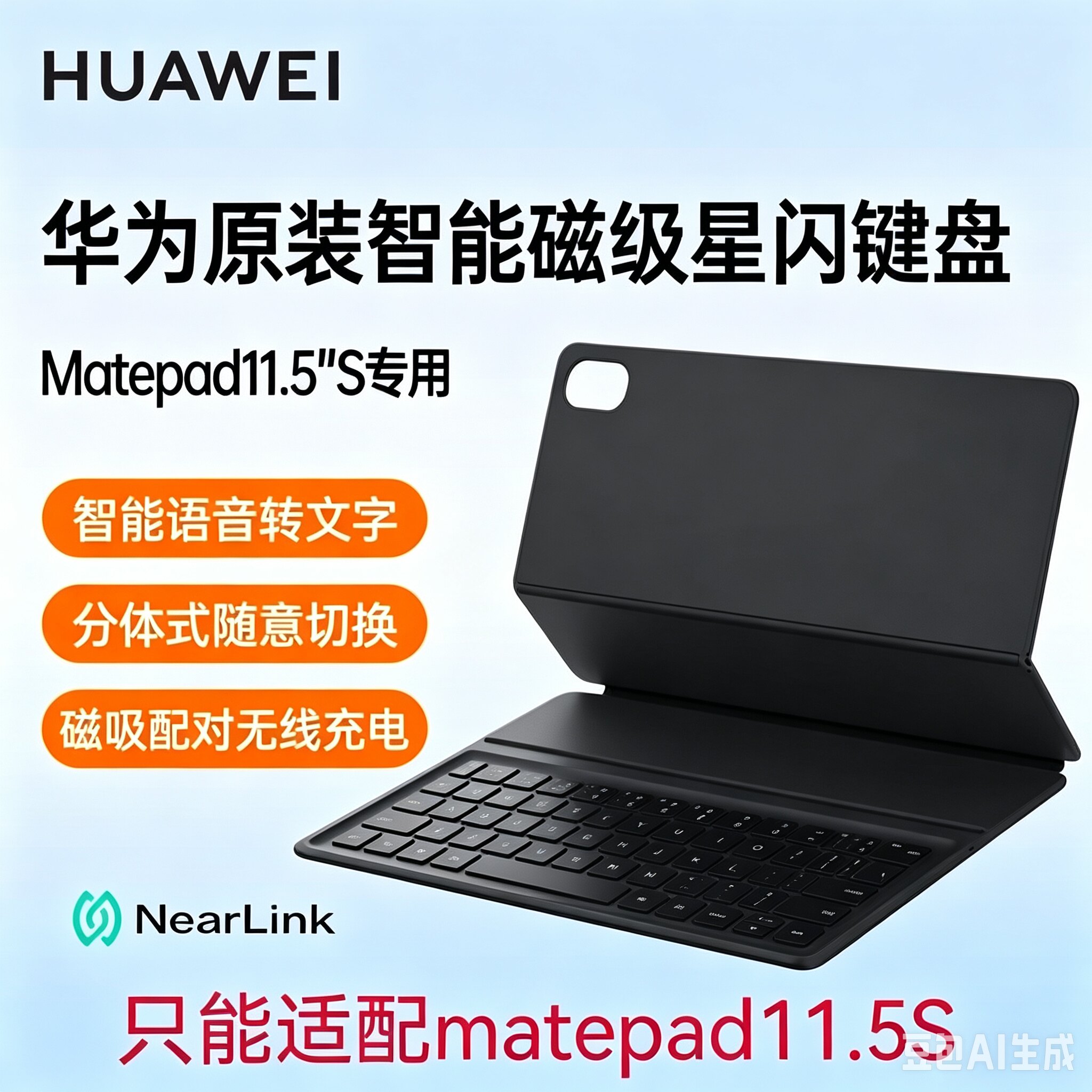 华为MatePad11.5S原装智能磁吸键盘壳星闪分体式灵动版/柔光版用图片