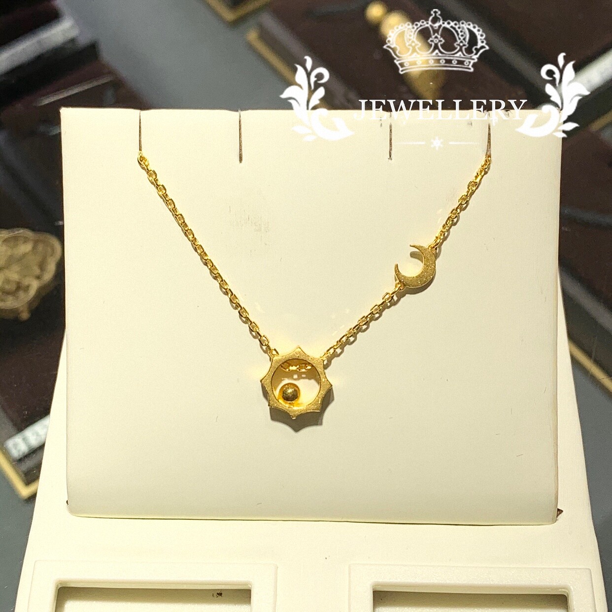 18.K日月星辰项链女星星月亮锁骨链纯银转运珠个性时尚镀黄金色潮