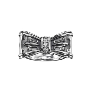 日本Jusnti Dsavi PROMISE誓言蝴蝶结戒指复古皇冠指环男女情侣款