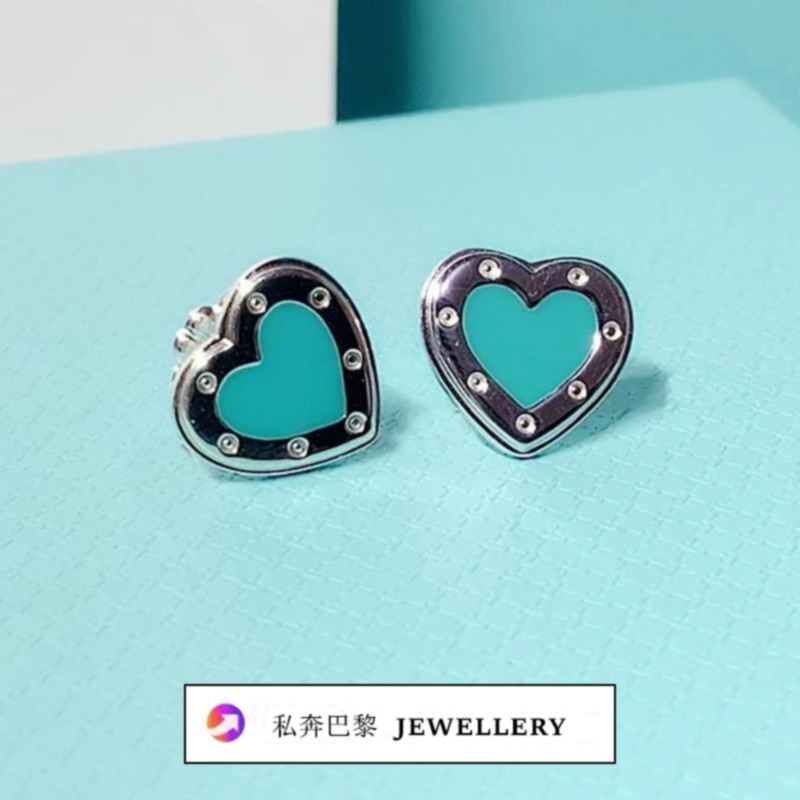 Love Неаrt蓝心耳钉 女白金纯银爱心珐琅耳环心形耳饰礼物个性,饰品/流行首饰/时尚饰品新,耳钉,淘宝优惠券,粉丝福利购,淘宝优惠卷