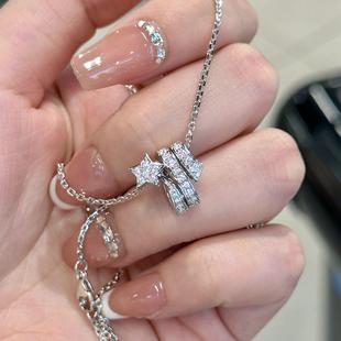 小香风彗星项链女纯银925流星钻石锁骨链星星六芒星配饰轻奢小众