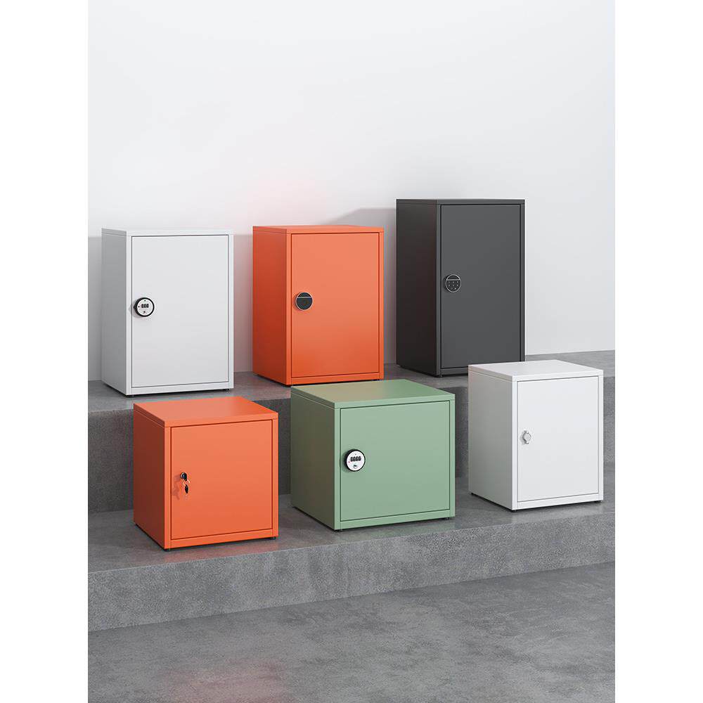 小型单门密码柜办公桌下面铁皮文件柜家用带锁收纳柜指纹锁储物柜