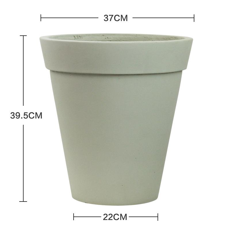 简约落地大号深灰水泥花盆客厅民宿庭院户外树盆高脚超大盆栽35CM