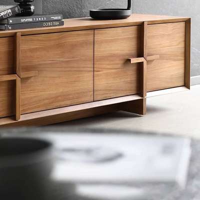 复古实木电视柜中古移门柚木储物餐边柜现代简约客厅樱桃木收纳柜