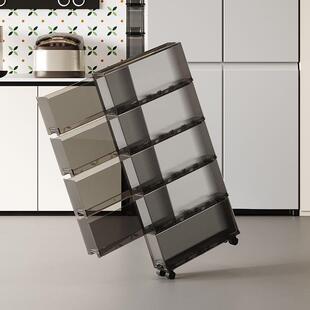 12CM宽阳台洗衣机超窄夹缝收纳柜抽屉式浴室边缝置物架带轮