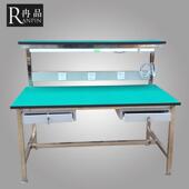 冉品防静电不锈钢工作台车间操作台服装 裁剪维修台带抽屉桌子