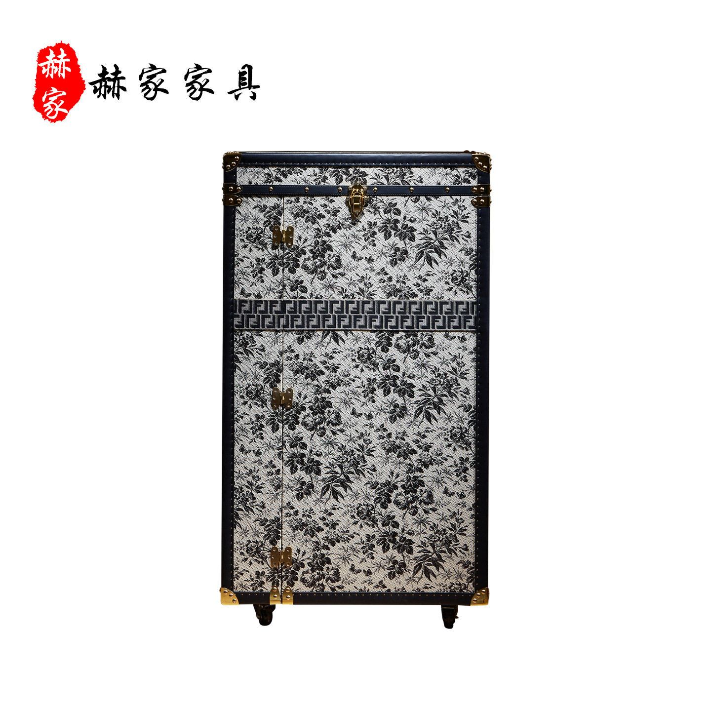 法式设计师可移动硬箱梳妆台
