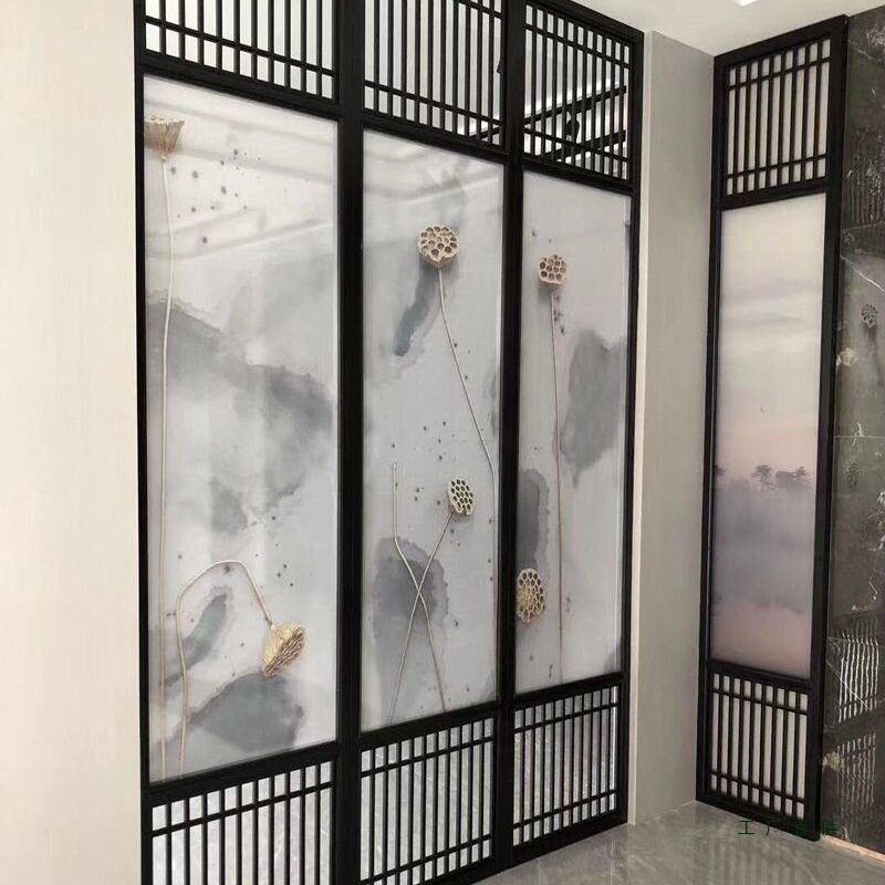 新中式实木花格玄关屏风隔断