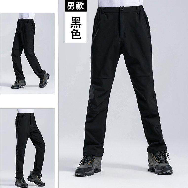 软壳男女款冲锋裤防风防水登山裤加厚保暖抓绒裤印制logo防风保暖