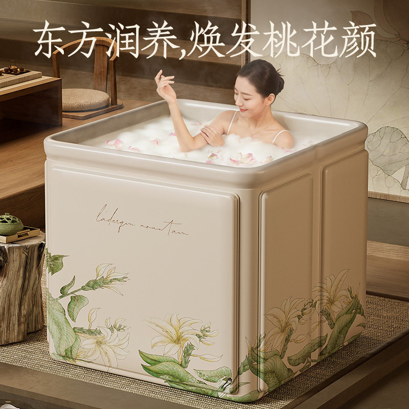 领阅成人折叠免安装大号泡澡桶