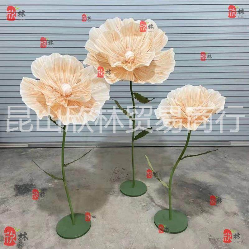 婚庆路引花成品泡沫大花户外婚礼布置手工纸艺花橱窗道具装饰纸花