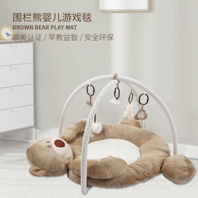 婴儿音乐熊游戏毯宝宝布艺健身架爬行垫益智玩具0-2岁playmat