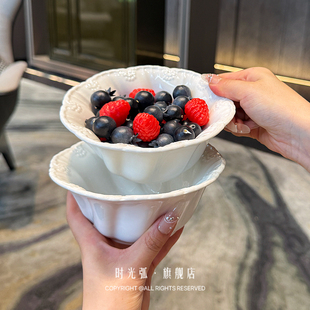 艺术感餐桌|5寸碗|法式复古浮雕米饭碗早餐酸奶碗汤碗沙拉碗