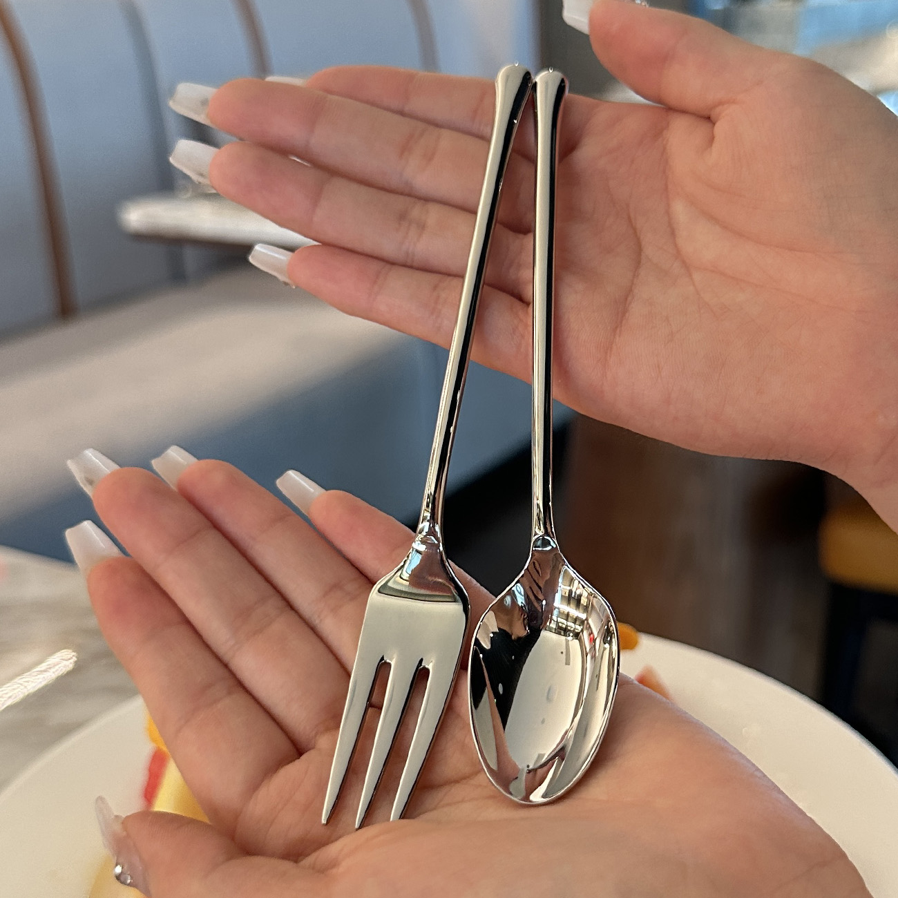 316不锈钢甜品勺蛋糕点心叉子咖啡酒店精致高级感西餐具水果叉