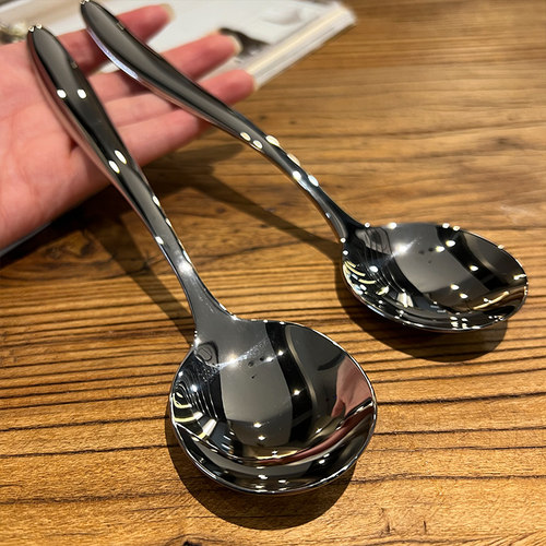 【出德国】【18/10不锈钢】【贵族体验加厚圆头更主餐更吃饭勺子