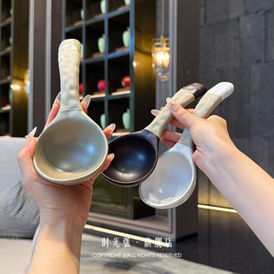 【老板娘的盛汤勺子】陶瓷大汤勺家用大头勺长柄盛汤粥勺喝汤勺子