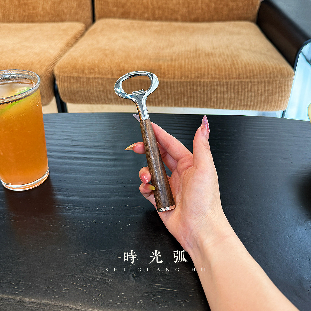 【老板自留】胡桃木锌合金开瓶器啤酒起子不锈钢起瓶神器家用起子