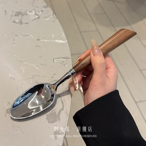 法国Capdo红桂宝木18/10不锈钢西餐勺高级餐厅喝汤勺吃饭勺子