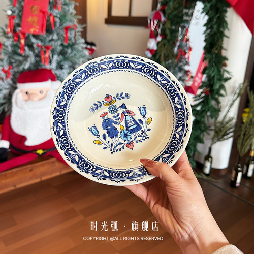 英国JohnsonBrothers釉下彩深盘