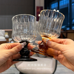 小众氛围感中古酒杯玻璃高脚杯子香槟杯葡萄酒杯ins 老板娘自用