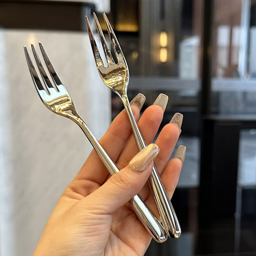 304不锈钢水果叉甜品叉月饼叉