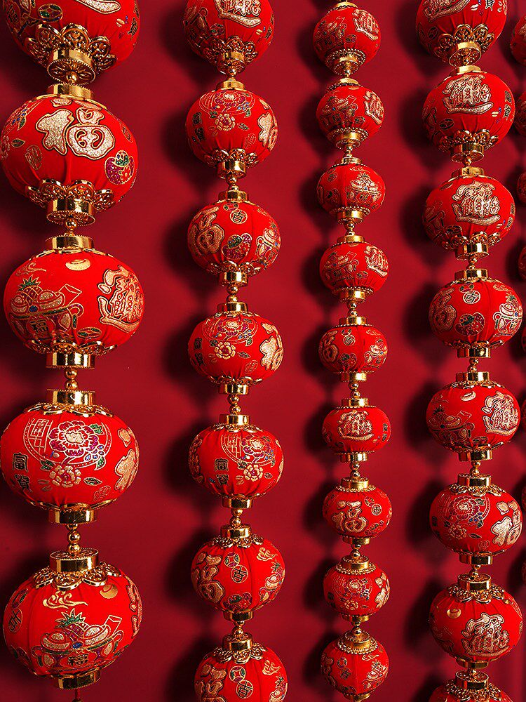 大红小灯笼串吊灯中国风挂饰喜庆室内过年过新年春节装饰布置挂串