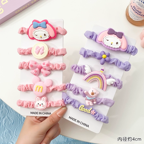 Детская безвредная милая резинка для волос, эластичный аксессуар для волос, в корейском стиле, не повреждает волосы