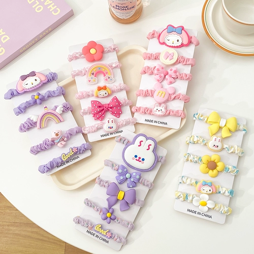 Детская безвредная милая резинка для волос, эластичный аксессуар для волос, в корейском стиле, не повреждает волосы