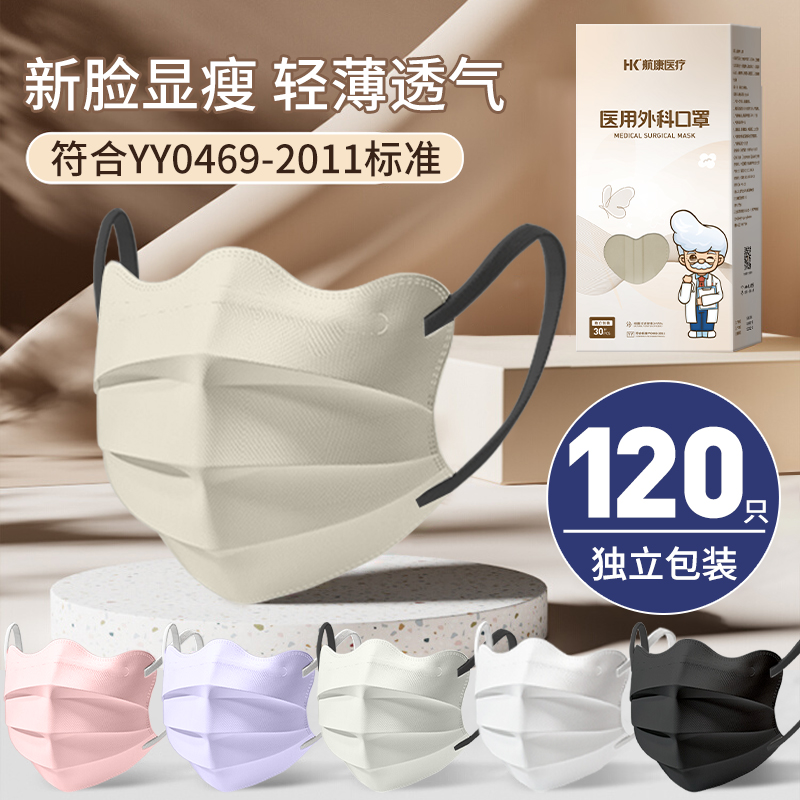 蝶形医用外科口罩修饰脸型显脸小