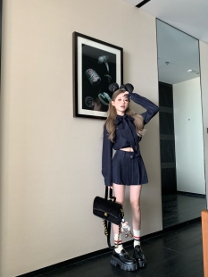 蝴蝶结衬衫 显腿长miu系套装 百褶短裙 伯利兹周刊 COOLLINE林子熙