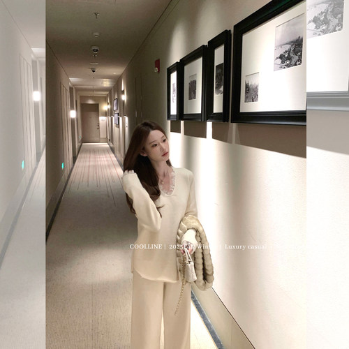 COOLLINE林子熙拼接针织套装