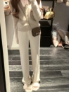 长裤 COOLLINE林子熙 子垂顺加厚休闲裤 冬日绒绒白裤 女 搭配1w次