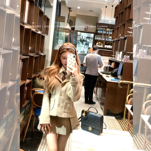 COOLLINE林子熙 “完全大小姐!!”韩系中古小魔女毛呢外套套装