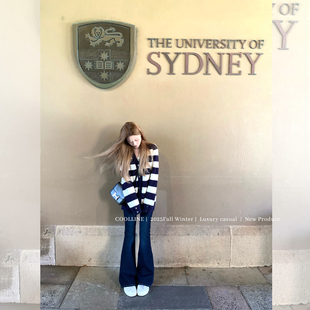 小众高腰微喇长裤 百搭chao显瘦牛仔裤 藤校优等生 COOLLINE林子熙