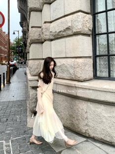 温柔风上衣女不规则半身长裙套装 气质女神款 白檀 COOLLINE林子熙