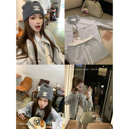 COOLLINE林子熙卫衣感夹克套装