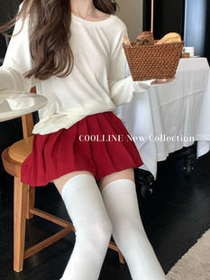 COOLLINE林子熙 小撩怡情 美式复古学院风百褶短裙黑色半身裙女
