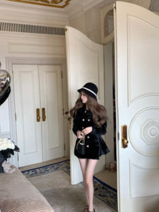 矜贵丝绒刺绣花瓣领连衣裙外套女 手工坊秀款 COOLLINE林子熙 月羽