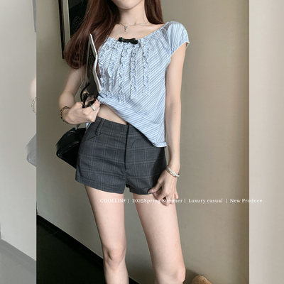 COOLLINE林子熙卷边西装短裤