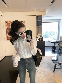 COOLLINE林子熙 女 爱心扣百搭叠穿显瘦白衬衫 chill day小蛮腰