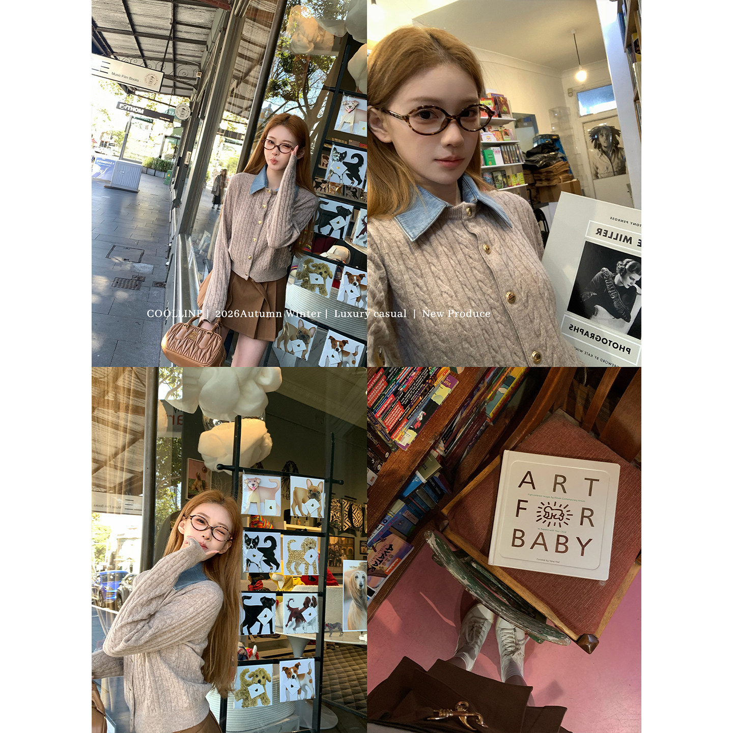 COOLLINE林子熙 “燕麦latte ” 26MIU可拆牛仔领100羊毛针织开衫图片