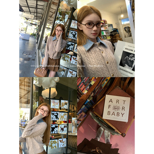 COOLLINE林子熙 “燕麦latte ” 26MIU可拆牛仔领100羊毛针织开衫