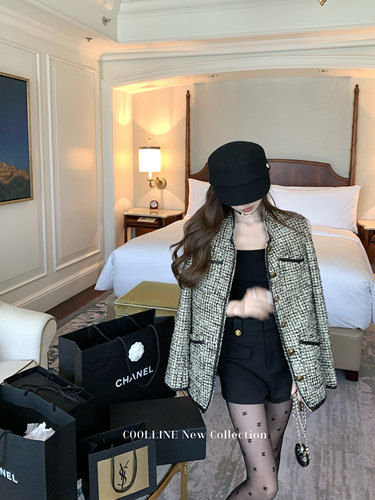 重工拼皮编织小香外套