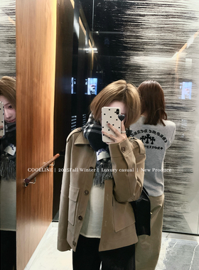 COOLLINE林子熙 浮金Venus 高级感重磅磨砂麂皮外套BC大牌感上衣