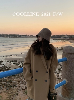 COOLLINE 林子熙 好看绝了 王zha韩版双面尼大衣外套