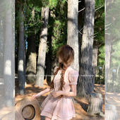 COOLLINE林子熙 Lace少女情结aritzia棉麻呼吸感蕾丝拼接连衣裙夏