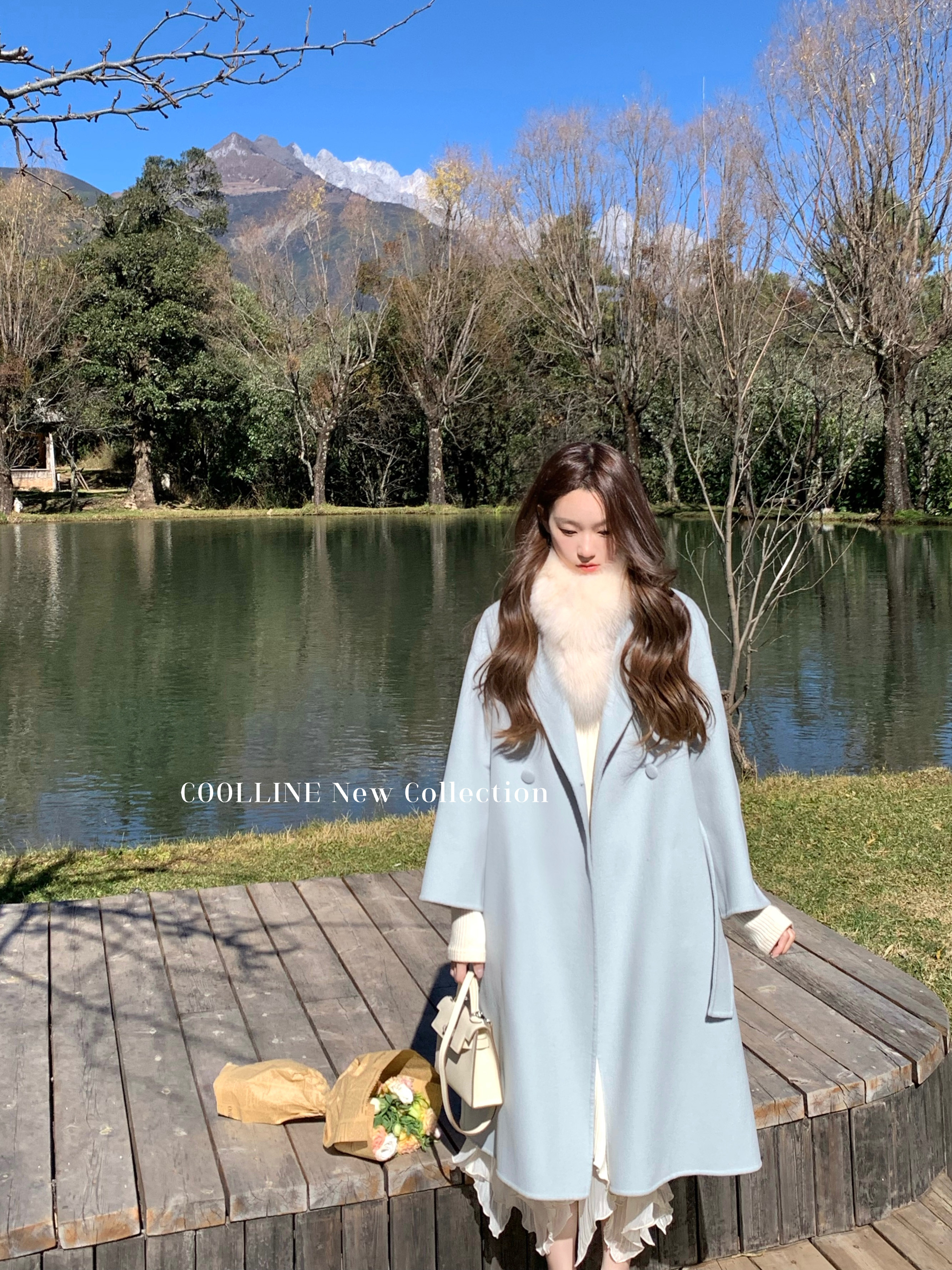 赫本风气质长款羊绒大衣